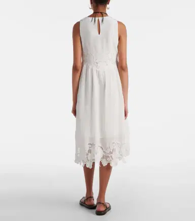 Velvet Bianca lace-trimmed midi dress | Thumbnail 4