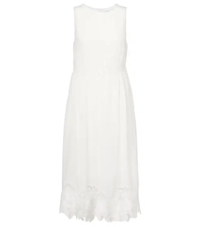 Velvet Bianca lace-trimmed midi dress