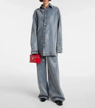 Stella McCartney Crystal-embellished wide-leg jeans | Thumbnail 2 Stella McCartney Crystal-embellished wide-leg jeans | Thumbnail 2