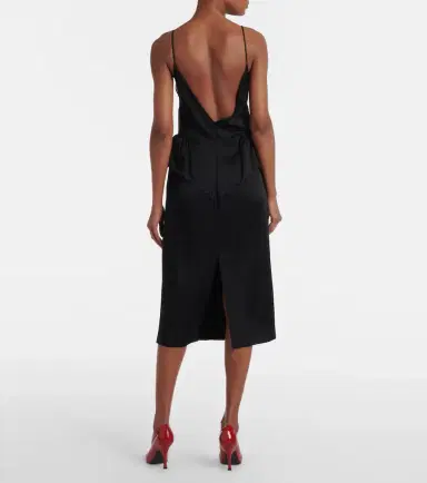 Stella McCartney Open-back peplum satin midi dress | Thumbnail 2