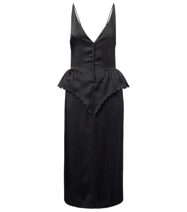 Stella McCartney Open-back peplum satin midi dress