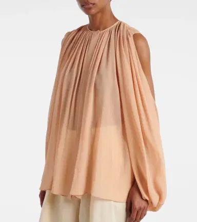 Stella McCartney Draped silk chiffon blouse | Thumbnail 3