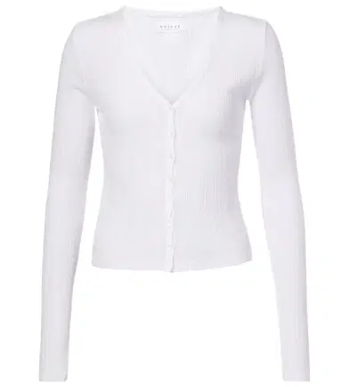 Velvet Drew cotton-blend pointelle cardigan | Thumbnail 1