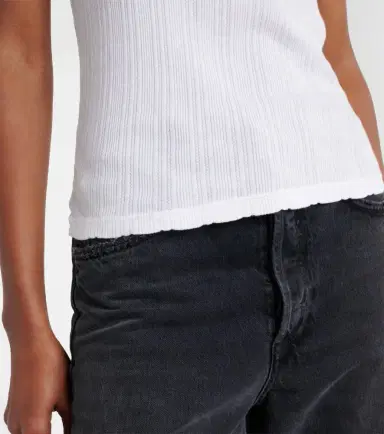 Velvet Iniku cotton-blend pointelle tank top | Thumbnail 4
