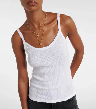 Velvet Iniku cotton-blend pointelle tank top | Thumbnail 5