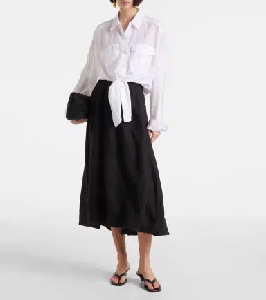 Velvet Rachelle linen midi skirt | Thumbnail 5