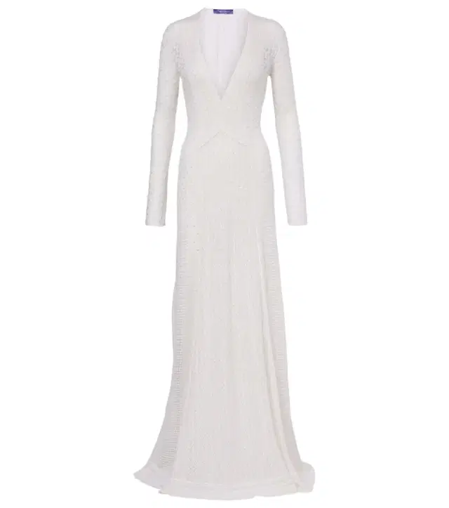 Knitted silk and cashmere gown