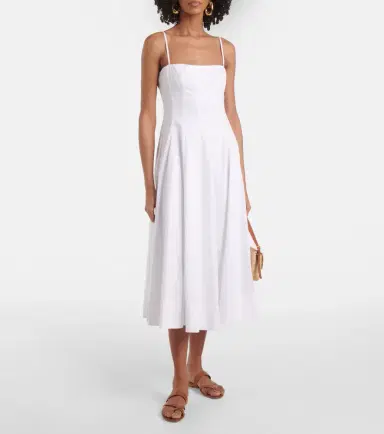 Staud Wylie corset cotton midi dress | Thumbnail 2 Staud Wylie corset cotton midi dress | Thumbnail 2