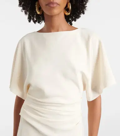 Staud Amelie gathered crêpe midi dress | Thumbnail 3