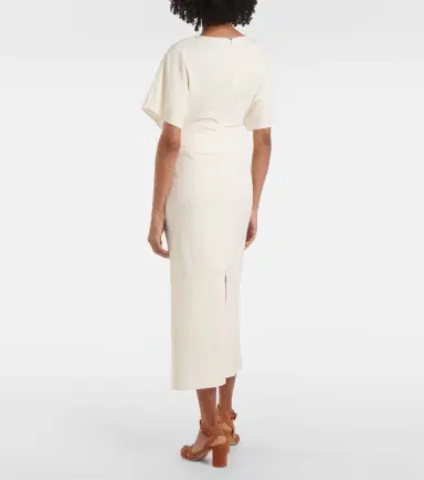 Staud Amelie gathered crêpe midi dress | Thumbnail 4