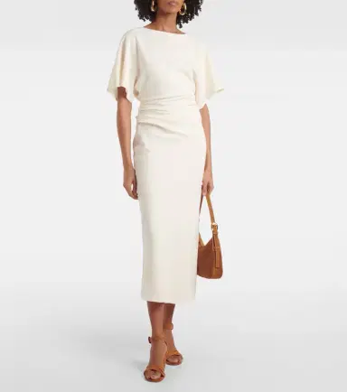 Staud Amelie gathered crêpe midi dress | Thumbnail 5