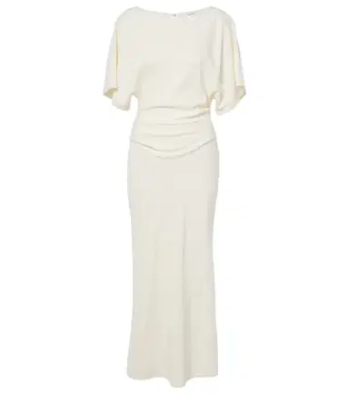 Staud Amelie gathered crêpe midi dress | Thumbnail 1