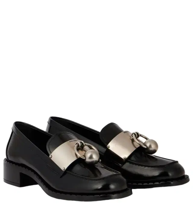 Embellished leather loafers