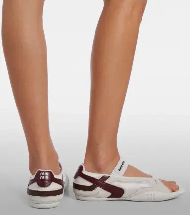 Miu Miu Gymnasium leather-trimmed thong sandals | Thumbnail 6