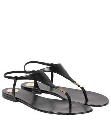 Saint Laurent Cassandra leather thong sandals | Thumbnail 1