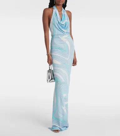 PUCCI Marmo halterneck satin jersey maxi dress | Thumbnail 5 PUCCI Marmo halterneck satin jersey maxi dress | Thumbnail 5