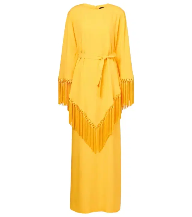 Taller Marmo Fringed crêpe cady kaftan