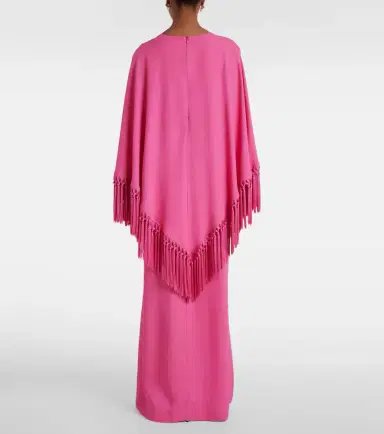 Taller Marmo Fringed crêpe cady kaftan | Thumbnail 3 Taller Marmo Fringed crêpe cady kaftan | Thumbnail 3