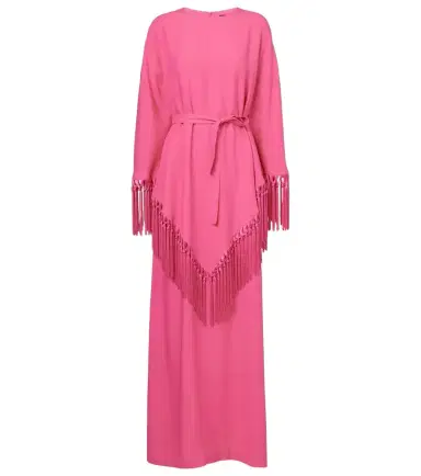 Taller Marmo Fringed crêpe cady kaftan | Thumbnail 1 Taller Marmo Fringed crêpe cady kaftan | Thumbnail 1