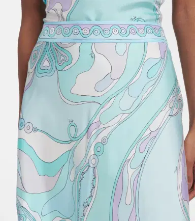 Pucci Orchidee asymmetric silk twill maxi skirt | Thumbnail 3