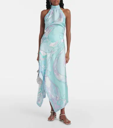 Pucci Orchidee asymmetric silk twill maxi skirt | Thumbnail 4