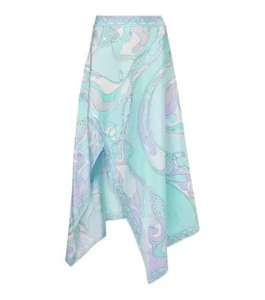 Pucci Orchidee asymmetric silk twill maxi skirt | Thumbnail 1