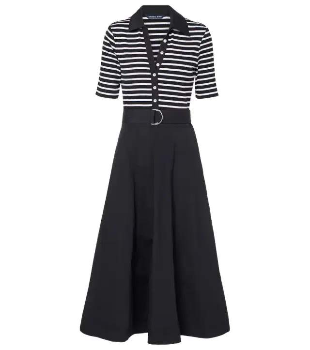 Delise striped cotton-blend midi dress