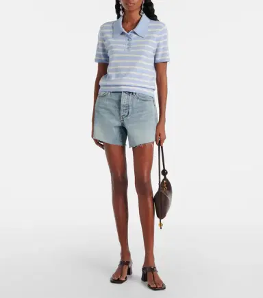 Veronica Beard Shana striped cashmere polo sweater | Thumbnail 3