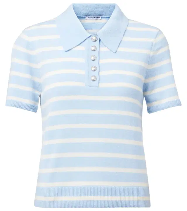 Veronica Beard Shana striped cashmere polo sweater