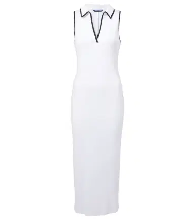 Veronica Beard Darien ribbed-knit cotton-blend polo dress | Thumbnail 1
