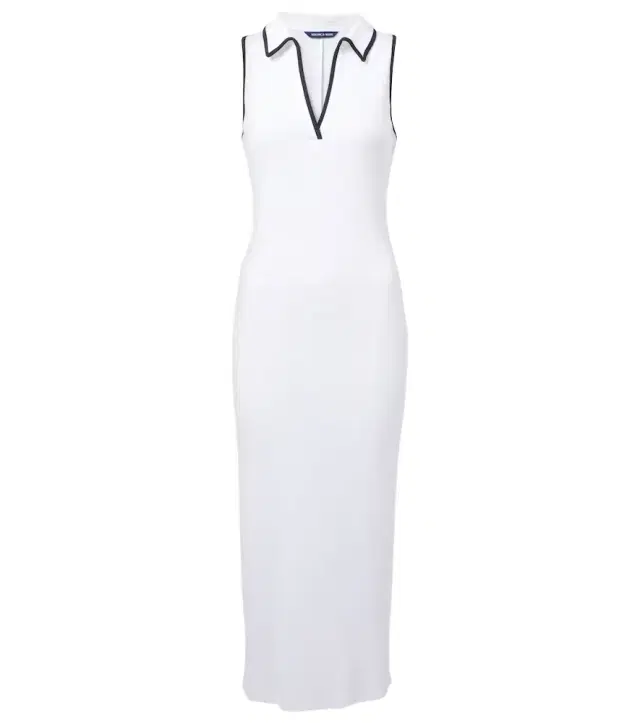 Veronica Beard Darien ribbed-knit cotton-blend polo dress