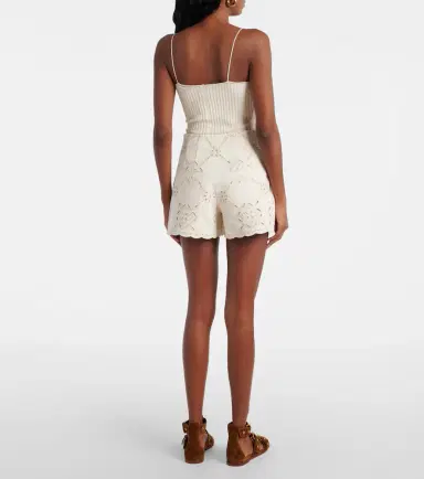 Veronica Beard Jazmin laser-cut cotton shorts | Thumbnail 3