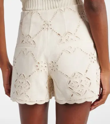 Veronica Beard Jazmin laser-cut cotton shorts | Thumbnail 5