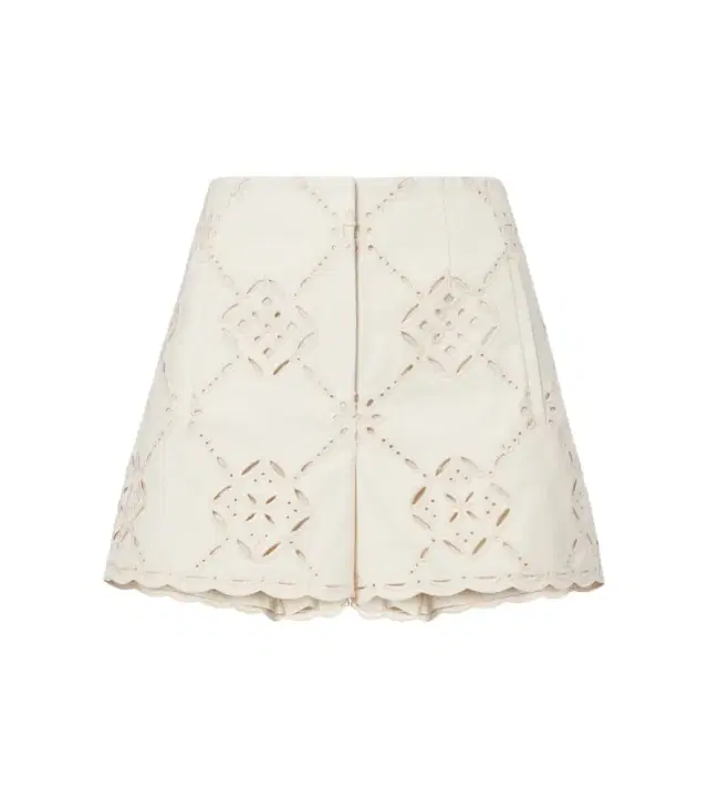 Veronica Beard Jazmin laser-cut cotton shorts