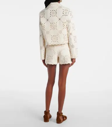 Veronica Beard Adelaide laser-cut cropped cotton jacket | Thumbnail 2