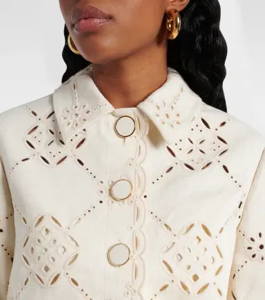 Veronica Beard Adelaide laser-cut cropped cotton jacket | Thumbnail 3
