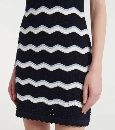 Veronica Beard Templeton chevron cotton-blend minidress | Thumbnail 2