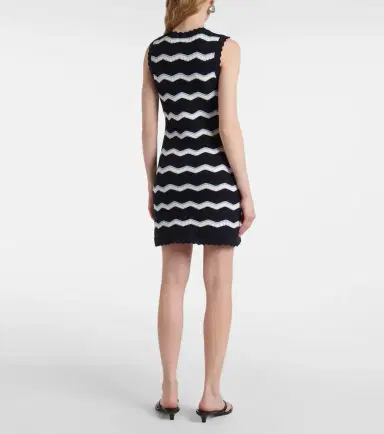 Veronica Beard Templeton chevron cotton-blend minidress | Thumbnail 4