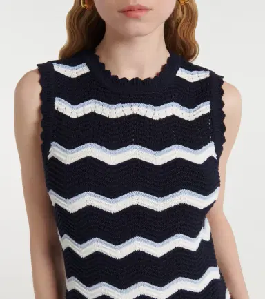 Veronica Beard Templeton chevron cotton-blend minidress | Thumbnail 5
