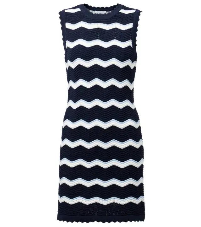 Veronica Beard Templeton chevron cotton-blend minidress