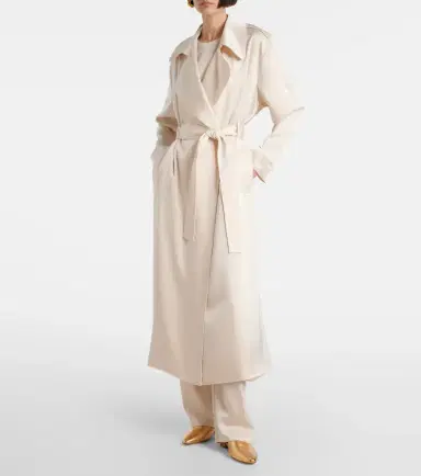 Leset Barb satin trench coat | Thumbnail 4 Leset Barb satin trench coat | Thumbnail 4