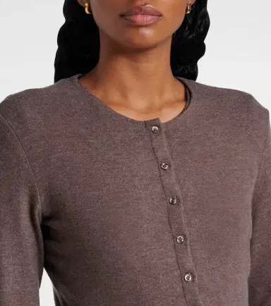 Leset Lauren cropped jersey cardigan | Thumbnail 2