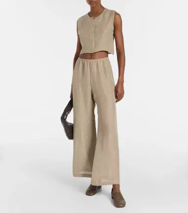 Leset Stella sequined linen-blend top | Thumbnail 2