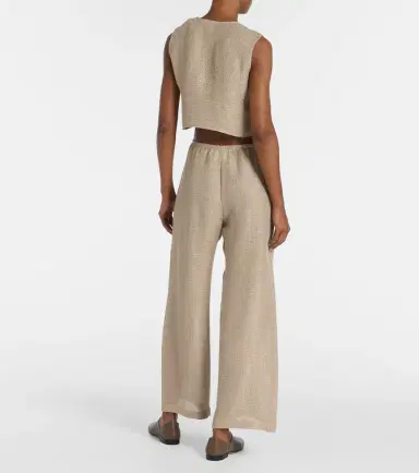Leset Stella sequined linen-blend top | Thumbnail 3