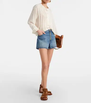 Ulla Johnson Greta high-rise denim shorts | Thumbnail 2