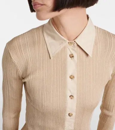 TOTEME Jersey polo sweater | Thumbnail 5