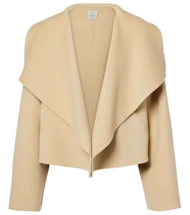 Signature cropped wool doublé jacket