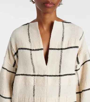 TOTEME Checked cotton and linen-blend canvas tunic | Thumbnail 2