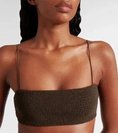 Toteme Shirred jersey bikini top | Thumbnail 4