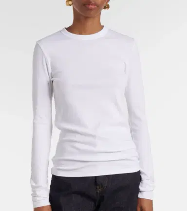 Toteme Ribbed-knit cotton-blend jersey top | Thumbnail 2